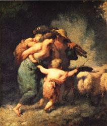 Jean Francois Millet The Return of the Flock Norge oil painting art